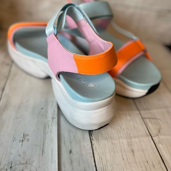 Nurture Roam Multi -Color Platform Block Heel Pastel Sandals Size 10 - Picture 5 of 12